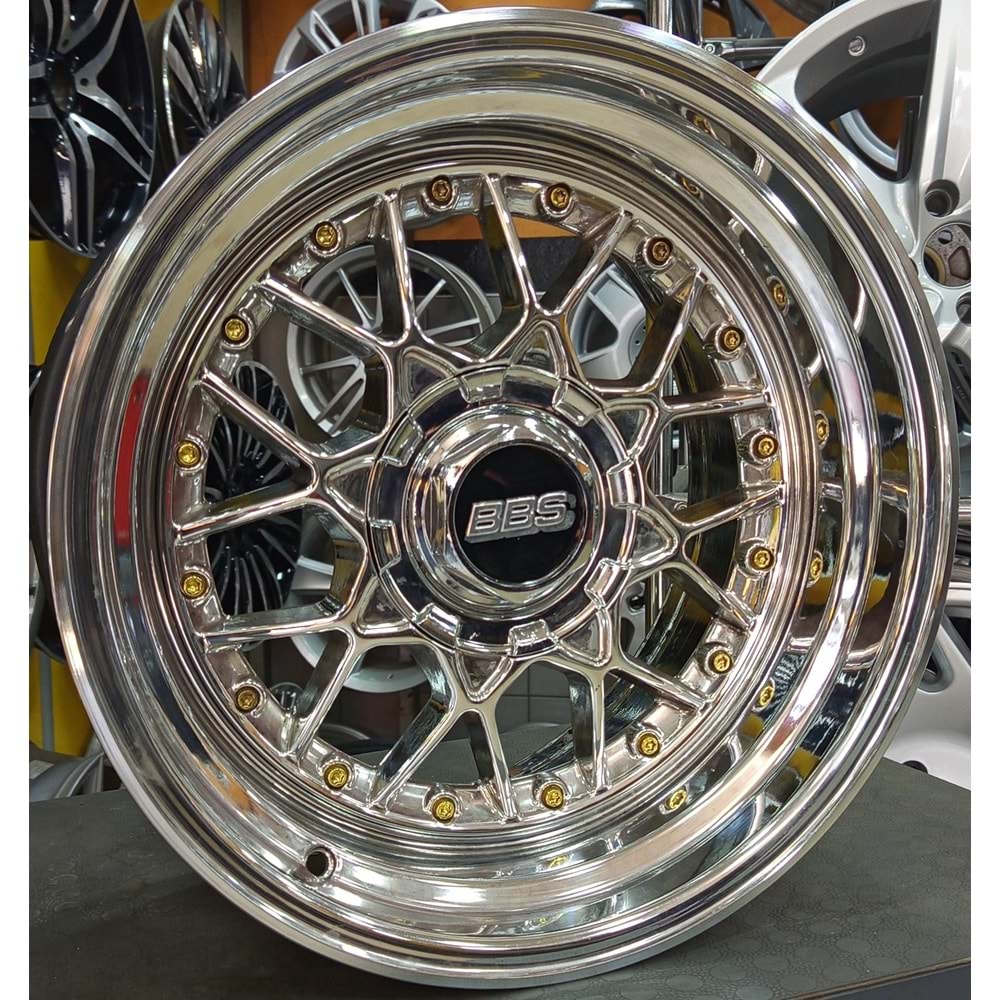 16X9-10 (ÖN-ARKA) ÇIKMA JANT 4X100/108 ET 15-12 BBS FM3 Krom Çift Aplikasyon